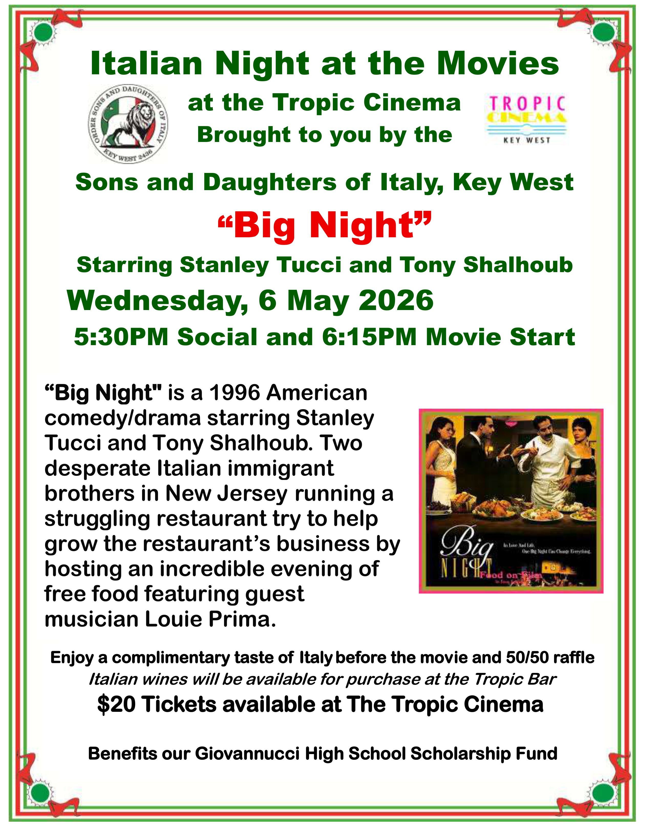 SPOTLIGHT SERIES: Italian Night: Big Night